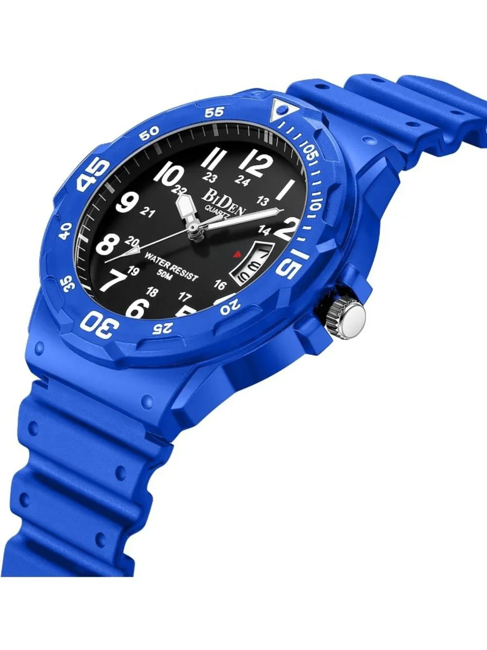 Men's Blue Buckle Crosshair Analog Quartz Waterproof Luminous Wrist Round Watch